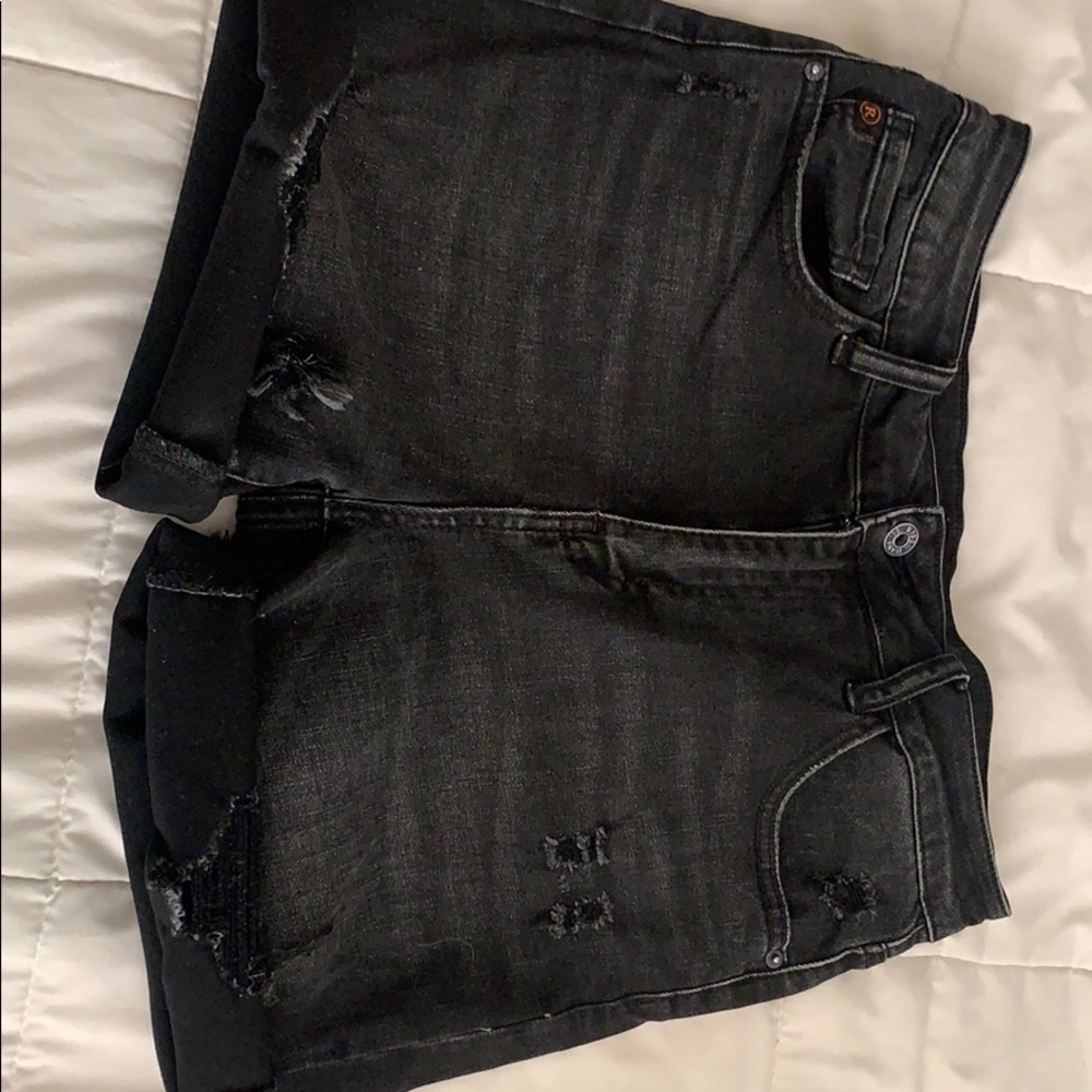 Black jean shorts